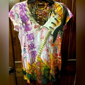 NWT Guitar on Fire Blouse